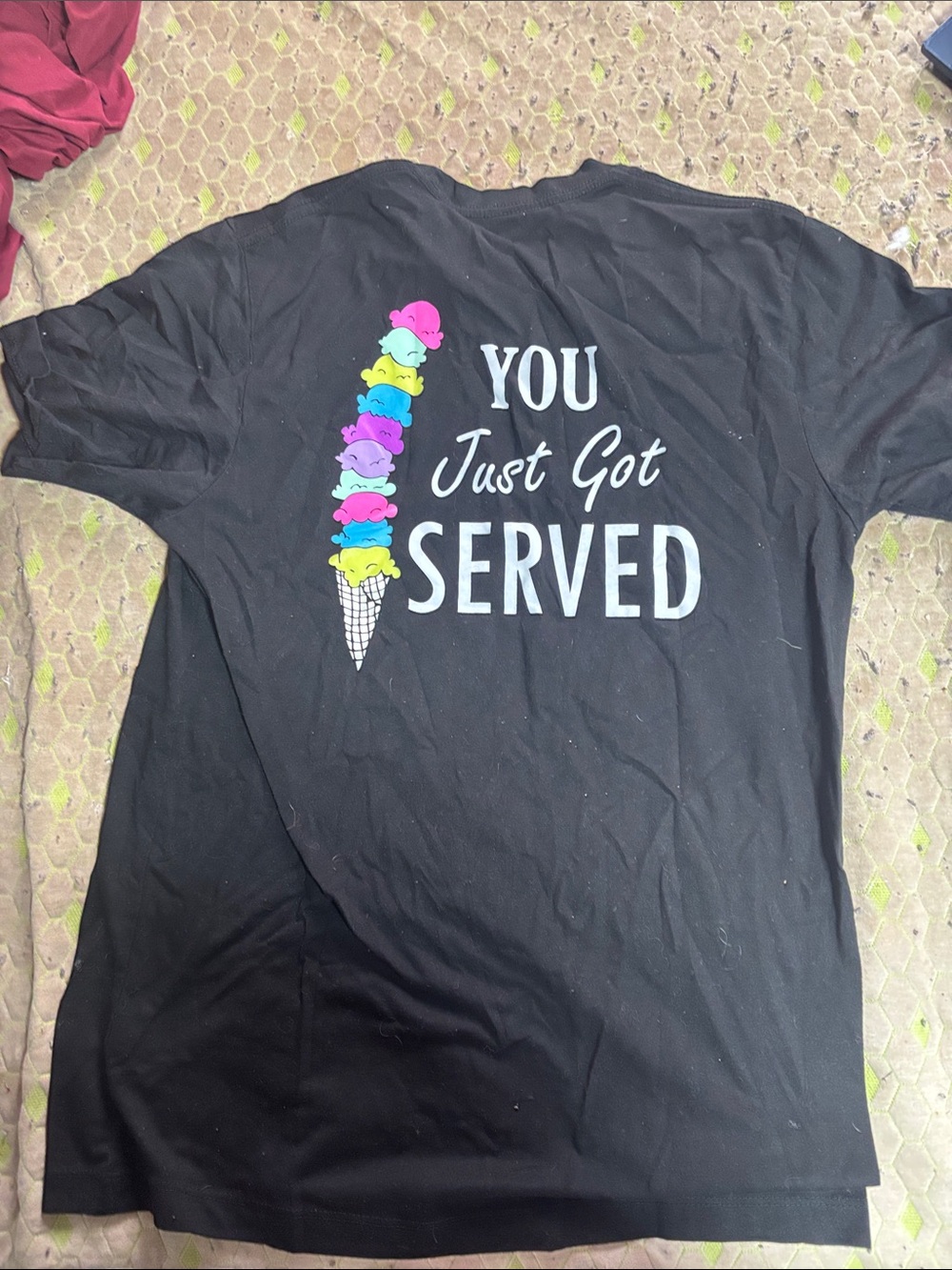 Black Short-Sleeve Crew T-Shirt with Teal Chest Graphic - Picture 2 of 2
